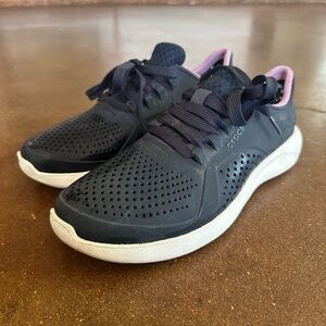 Crocs Women's Navy and Purple Sneakers